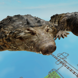 cart ride into 3 FAT FLAT crocodiles