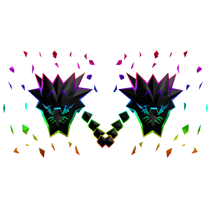 Rainbow Black Dragon Heads