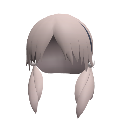 Ash Brown Hair w/ Twintails & Hair Clip - Moe Roblox item