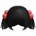♡ FREE : black baby hime pigtails + giant bobble