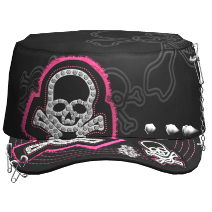 Grunge Punk Skull Cap Black&Pink