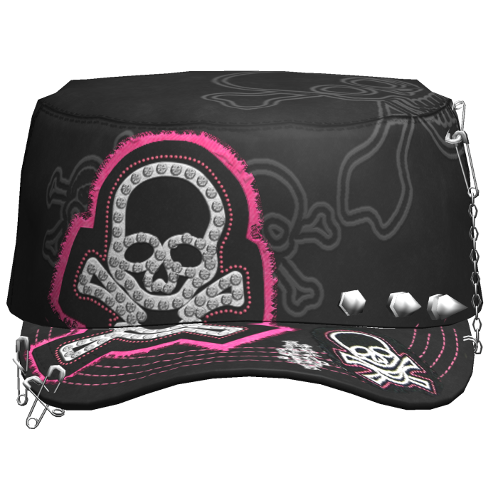 Grunge Punk Skull Cap Black&Pink