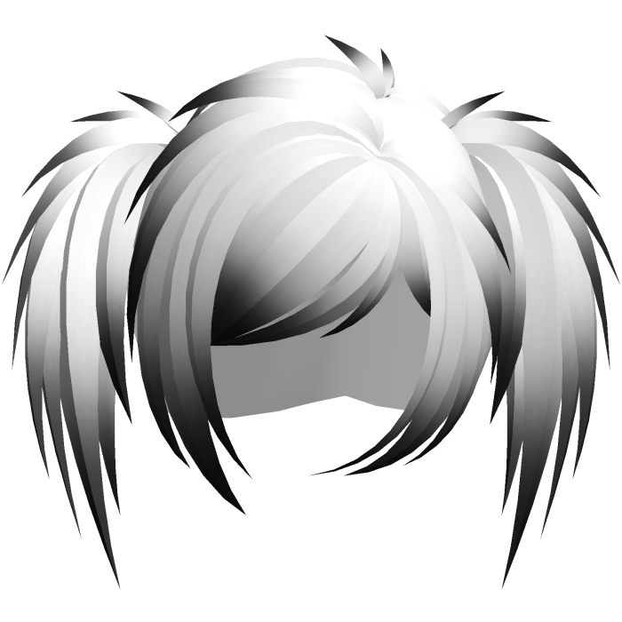 emo scene vkei choppy ponytails white black