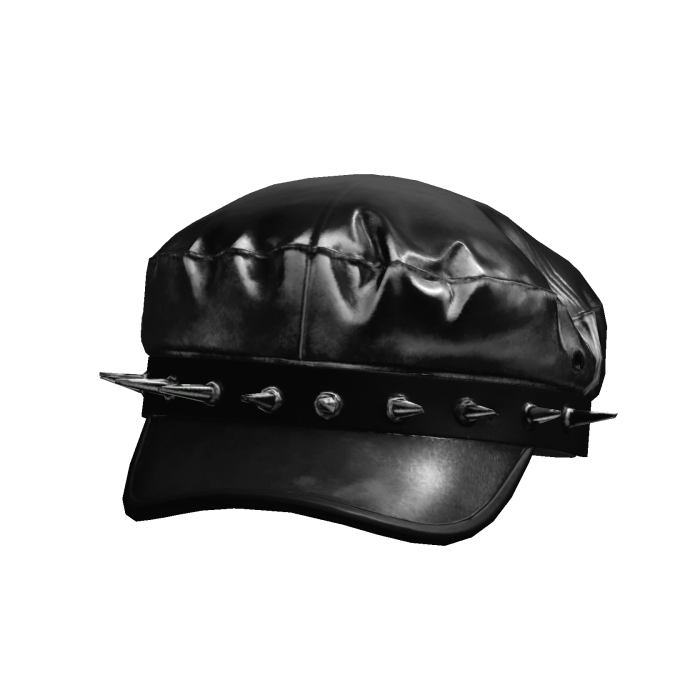 Black Chrome Spiked Military Cadet Cap