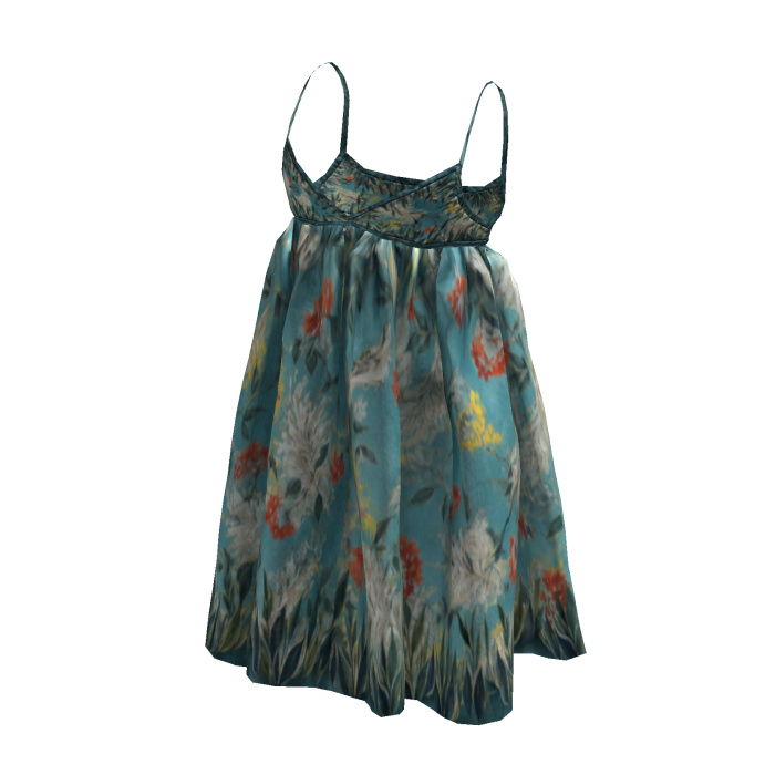 floral ruffled babydoll dress (blue)
