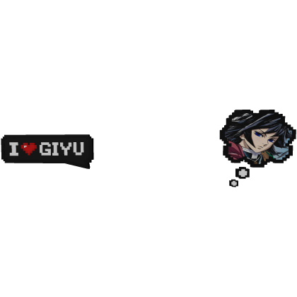 Giyu Demon Slayer | I Love Text + Thinking Bubble 