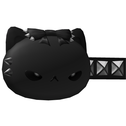 ㅡㅅㅡ cute moe spiked kitty cat hair clip black Roblox item
