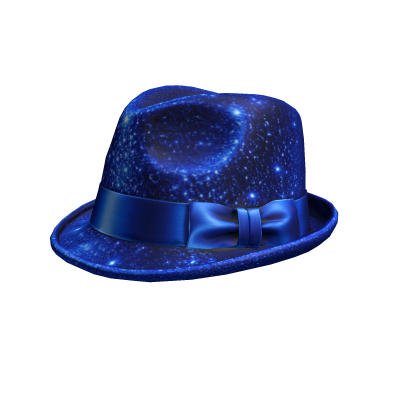 Glittering Blue Satin-Banded Fedora