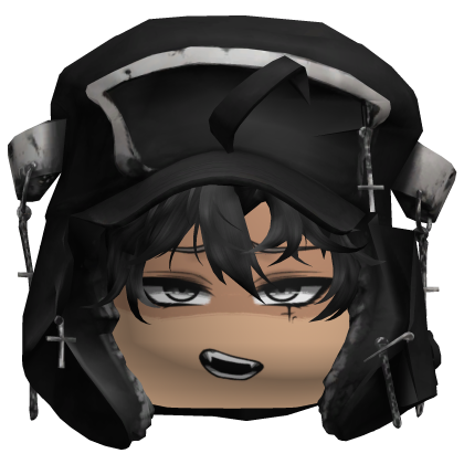Emo Y2k Gothic Black Hair Boy w/ Hat