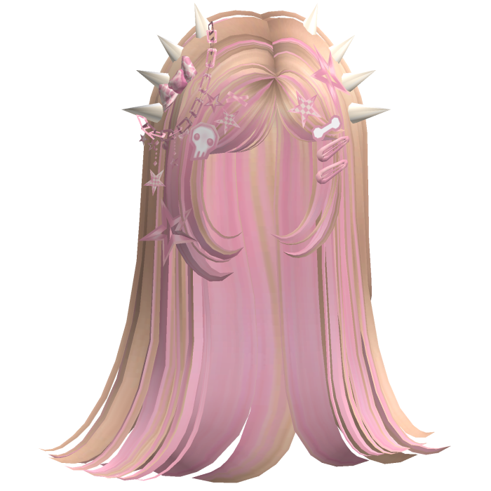 ♡ Scene Spiky Straight Hair (Pink & Blonde)