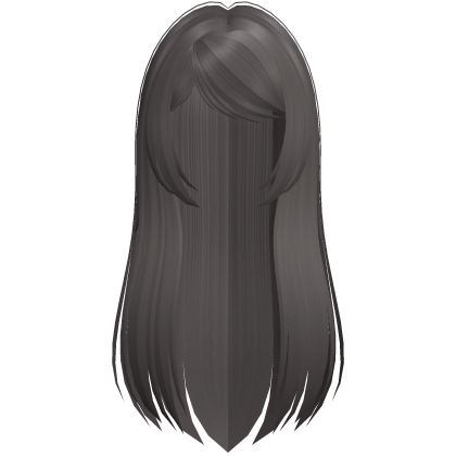 cute anime long straight hair in ash brown Roblox item