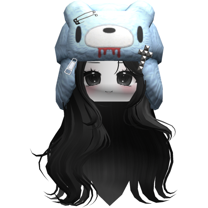 Fuzzy Bear Ushanka Flowy Long Hair (Black)