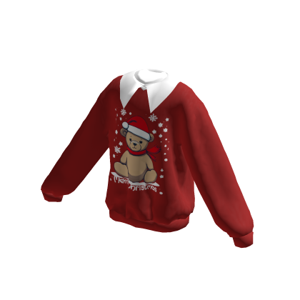 Cute Red Christmas Bear Sweater thumbnail