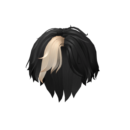 Messy Middle Part Hair - Black x Blonde Roblox item