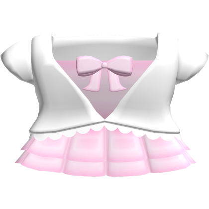 ♡ Cute dress with jacket in Pink and White Roblox item