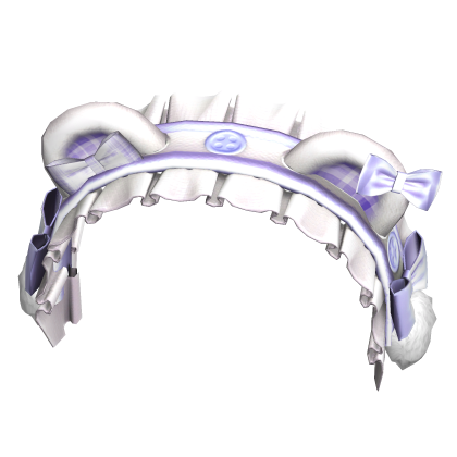 Kawaii Cute Bear Headband w Ruffles White Purple