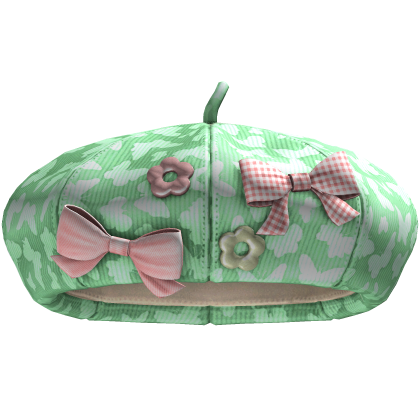 Igari Bow Beret (Light Green Butterfly) Roblox item