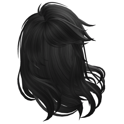 fluffy hair cute girly hair y2k emo (Black) Roblox item