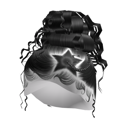 Black Curly Updo w/ Star Part Roblox item