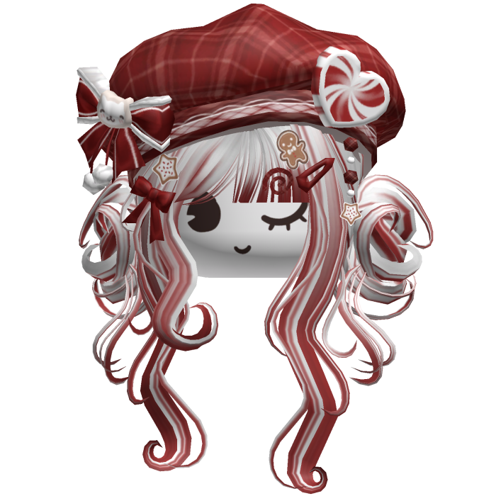 ♡ Christmas Swirly Wispy Buns (White & Red)