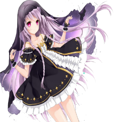 Anime Girl With Purple Hair And Black Outfit Roblox decal