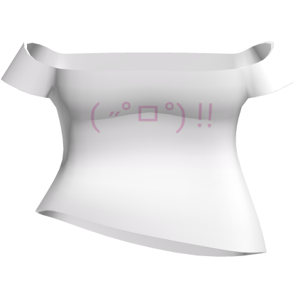 oversized off shoulder white shirt kaomoji pink