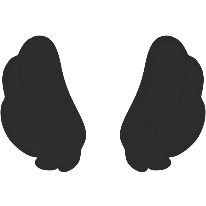 ♡ Cute Upward Glowing Angel Wings in Black