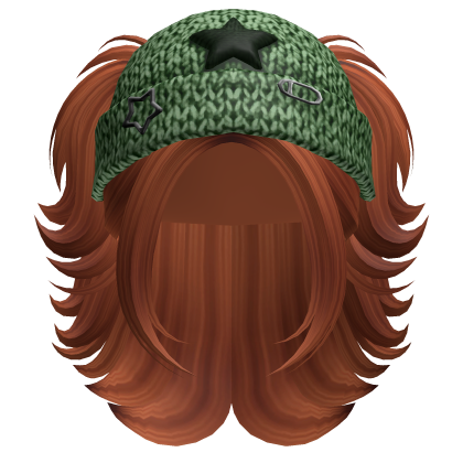 Y2K Half Up Pigtails Hair w/ Beanie (Ginger) Roblox item