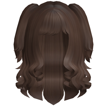 Cute Swirly Curled Pigtails (Brown)