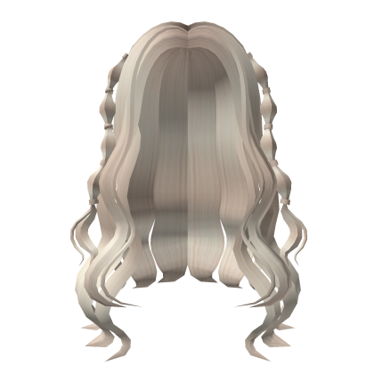 Long curly hair w/ Bubble braids (ash blonde) Roblox item