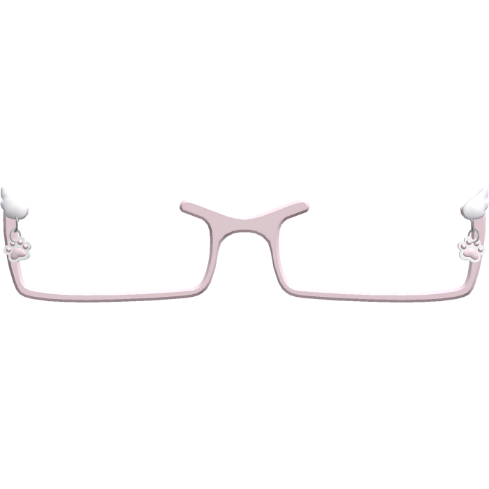 ୨୧ : cute angel office paw glasses ♡ pink