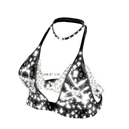 Glowing Punk Studded Halter Top White[MAX]