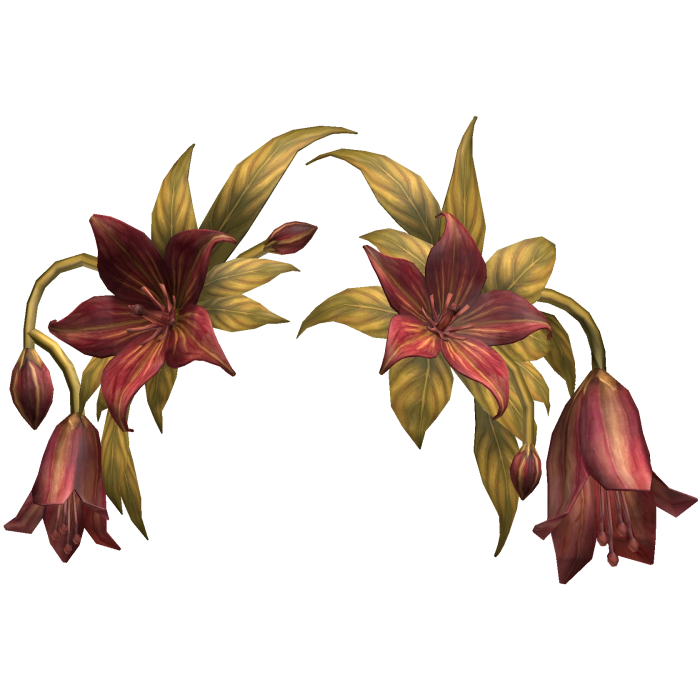 Red Gold Lily Flower Crown