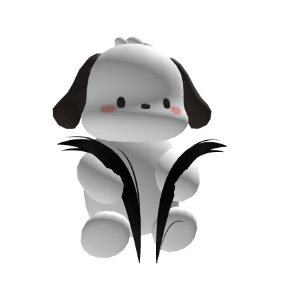 Pochacco Hair plushie black🎀🍮 Roblox item