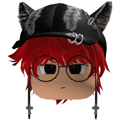 Fluffy cute emo y2k anime hair (Red) Roblox item