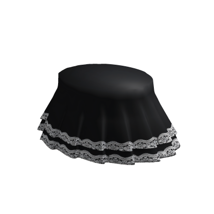 black lace ruffled mini skirt thumbnail