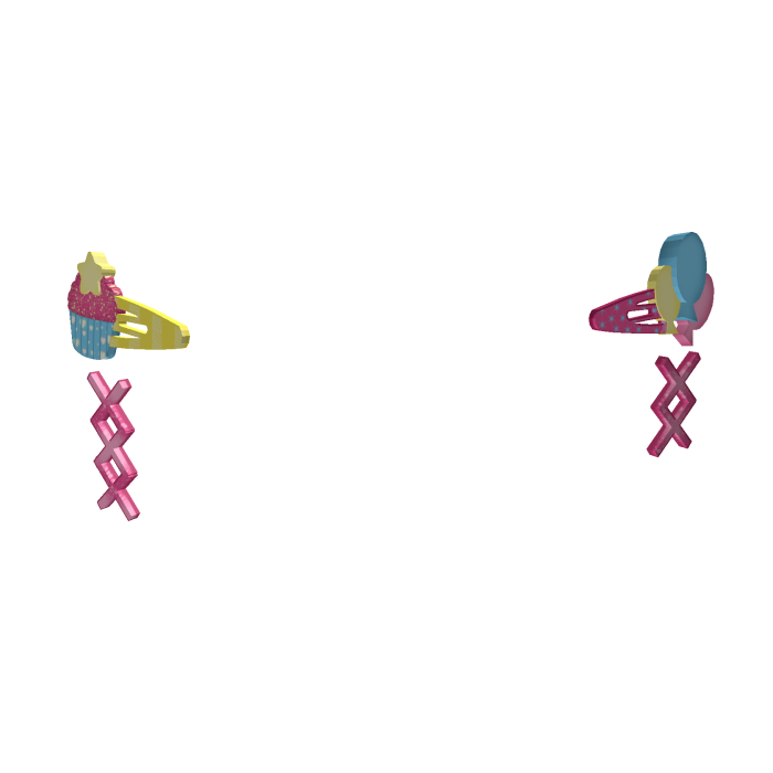 decora pink star party hairclips