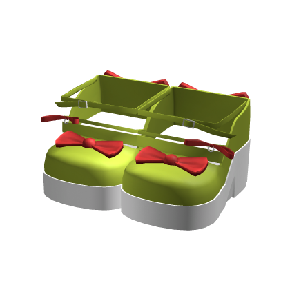 Red Green n White Kawaii Doll Platforms w Bows