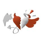 2 Stock(Code: 8817) Red and White Broken Heart