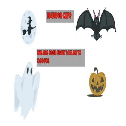 Bloxburg Horror cafe sign Roblox decal