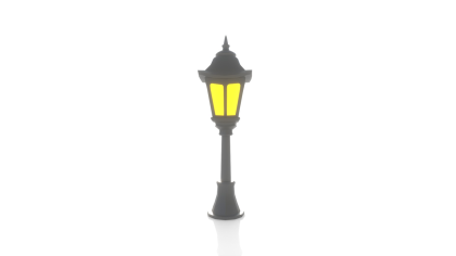 Stylized Street Lantern - Low Poly Garden Lamp Pos preview 5