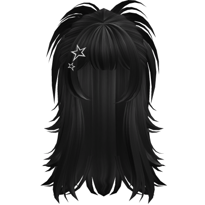 (PBR) ☆ Y2K Spikey Half Up Hair (Black) Roblox item