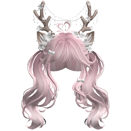 Ethereal Christmas Fairy Fawn Pigtails w/ Antlers
