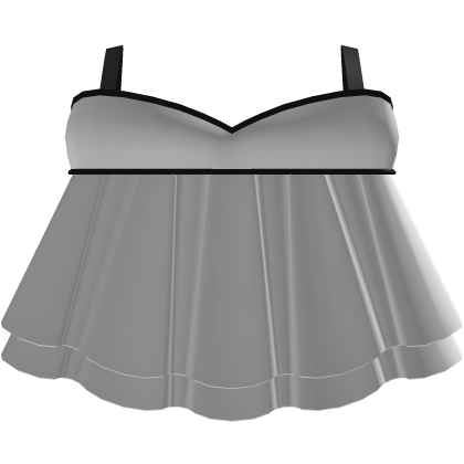 ┊cute white & black ruffled babydoll dress Roblox item