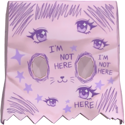 'I'm Not Here' Kawaii Paper Bag Over Head