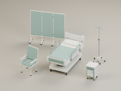 Hospital Patient Room & Clinic Pack | 20 Assets preview 1