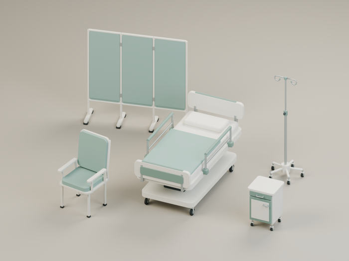 Hospital Patient Room & Clinic Pack | 20 Assets preview 1