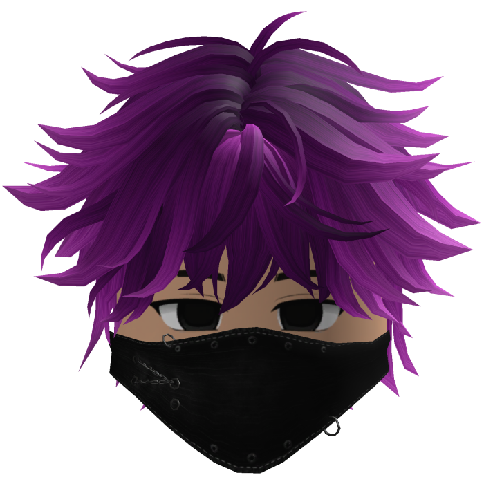Cute Emo Boy Mask Black Y2K emo ( purple )