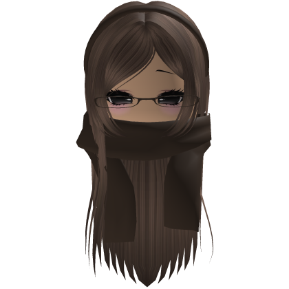 Warm Fall Brown Hair w/ Glasses Headband & Scarf