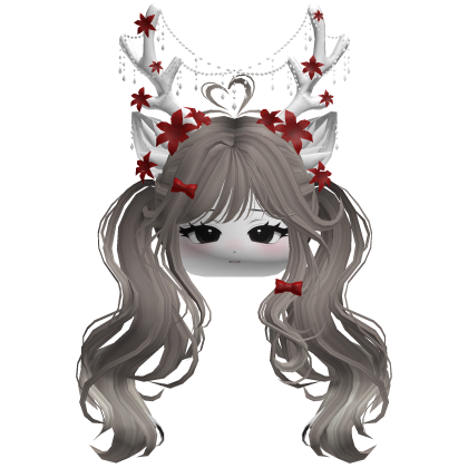 Ethereal Christmas Fairy Fawn Pigtails w/ Antlers